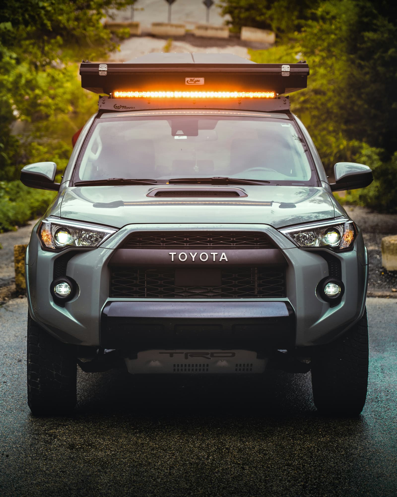 Toyota 4Runner TRD SUV with roof-mounted light bar