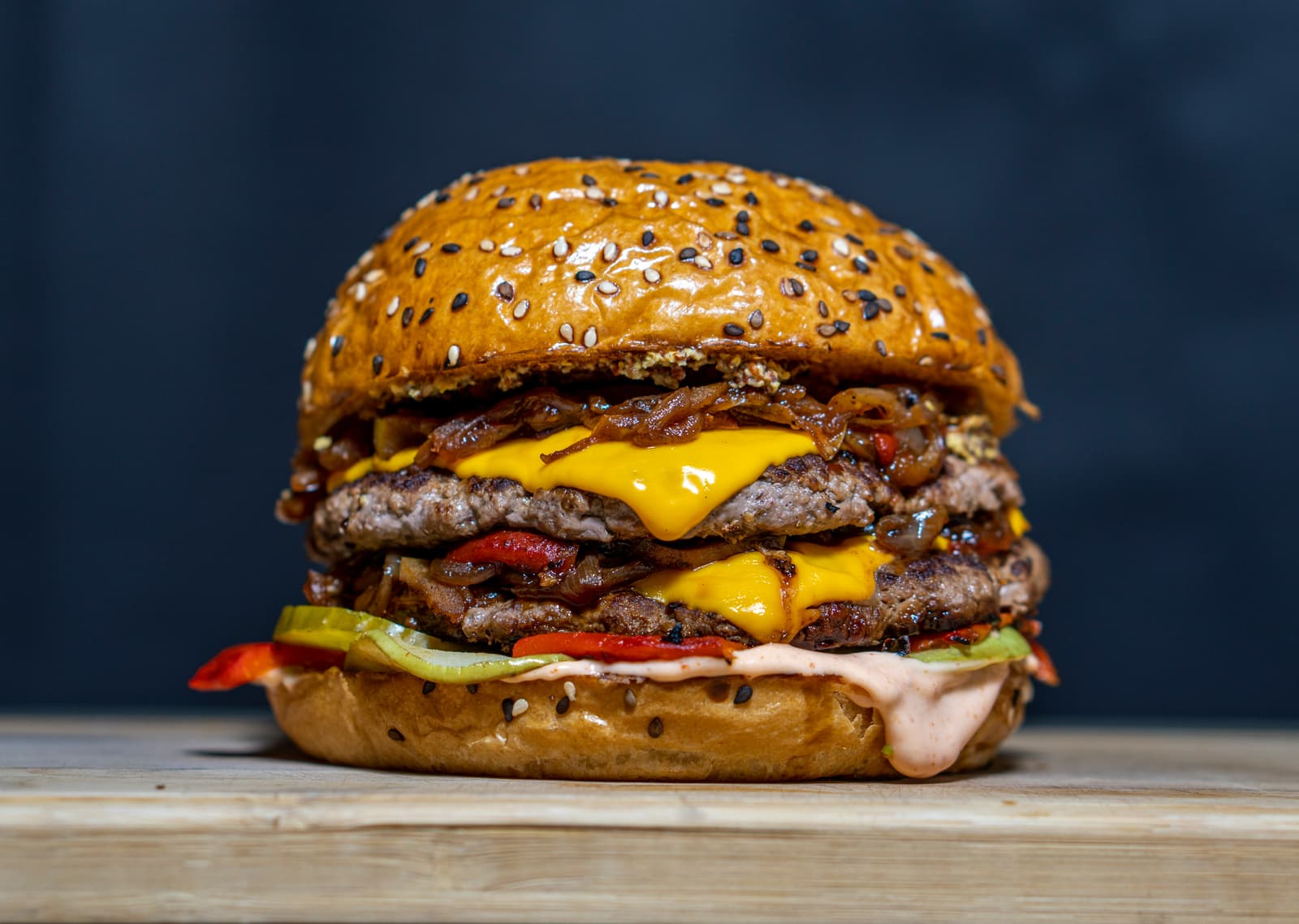 Loaded double smash burger
