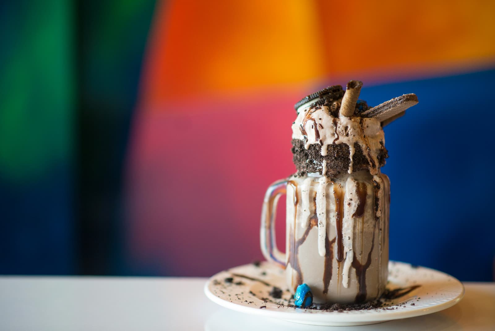 Loaded milkshake with cookie toppings
